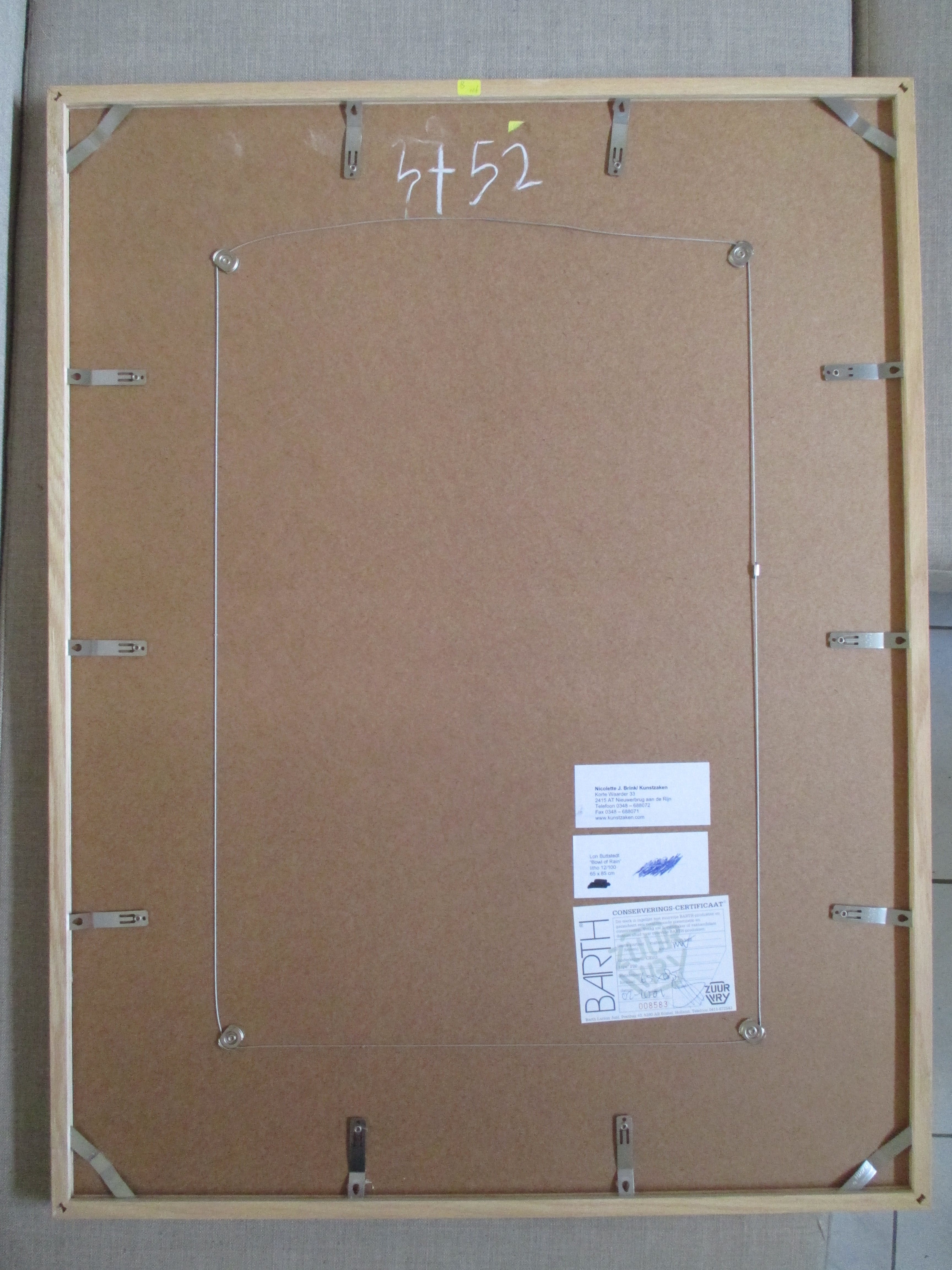 Lon Buttstedt - Ingelijste litho 'Bowl of rain'  kopen? Bied vanaf 50!