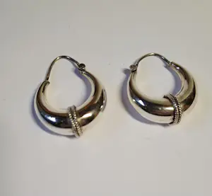 sterling zilveren handgemaakte vintage etnische stijl hoepels oorbellen kopen? Bied vanaf 50!