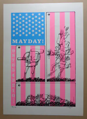 Shinkichi Tajiri - MAYDAY / KLEURZEEFDRUK / 70x50cm / SIG / PRENT190 kopen? Bied vanaf 25!