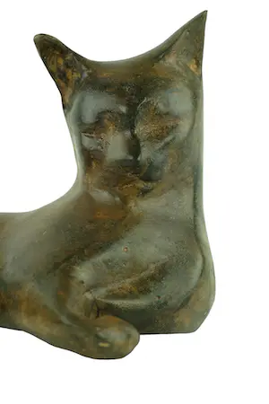 Pierre Chenet - Bronzen beeld van liggend katje kopen? Bied vanaf 219!