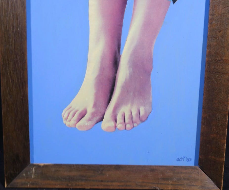 Adri van den Beukel - Collage op board, Het haren kleed - Ingelijst kopen? Bied vanaf 25!