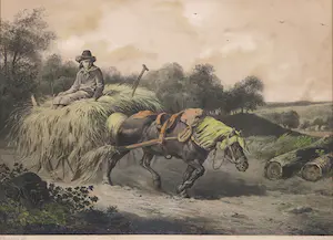Karel Frederik Bombled - Litho, Strokar met paard kopen? Bied vanaf 1!
