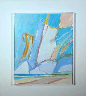 Paul Overhaus - Acryl op doek, Witte wolk - Ingelijst verkocht voor € 100!