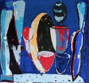 Piet Warffemius - zeefdruk: La Luna - 1989 verkocht voor € 49!