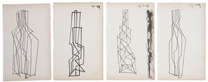 Siep van den Berg - Lot van vier abstracte composities kopen? Bied vanaf 1!