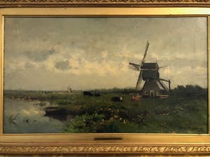 Willem Weissenbruch - Molen in Hollands landschap kopen? Bied vanaf 750!