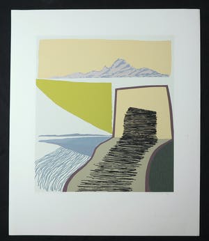 Doris Groeneveld - Zeefdruk, IJslandlandschap kopen? Bied vanaf 1!