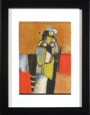 Dirkjan Ribbeling - Pastel en inkt, Gestalte - Ingelijst kopen? Bied vanaf 35!