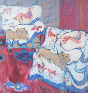 Betty Scheer - Pasteltekening, Interieur II - Ingelijst kopen? Bied vanaf 1!