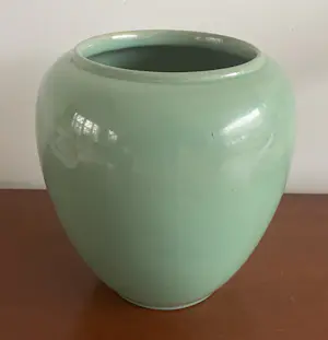 Plateelbakkerij Zuid-Holland - Art Deco turqoise vaas kopen? Bied vanaf 25!