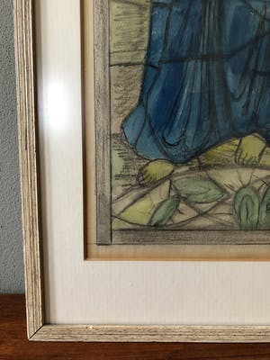 Niet of onleesbaar gesigneerd - Religieus figuur in glas-in-lood stijl kopen? Bied vanaf 1!