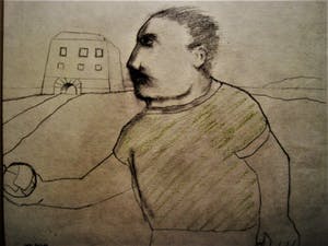 Gorki Bollar - voormalig Joegoslavie - Naief realisme - Pastel - "Jeu de Boules" - gesigneerd kopen? Bied vanaf 25!