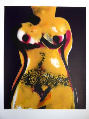 Herman Brood - Kleurenzeefdruk TORSO Handgesigneerd---GROOT!!! kopen? Bied vanaf 1!