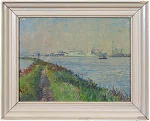 Josef Verheijen - (toegeschreven aan) - Olieverf op doek, Landschap - Ingelijst verkocht voor € 50!
