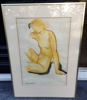 Niet of onleesbaar gesigneerd - C2490-5 Zittend naakt kopen? Bied vanaf 10!