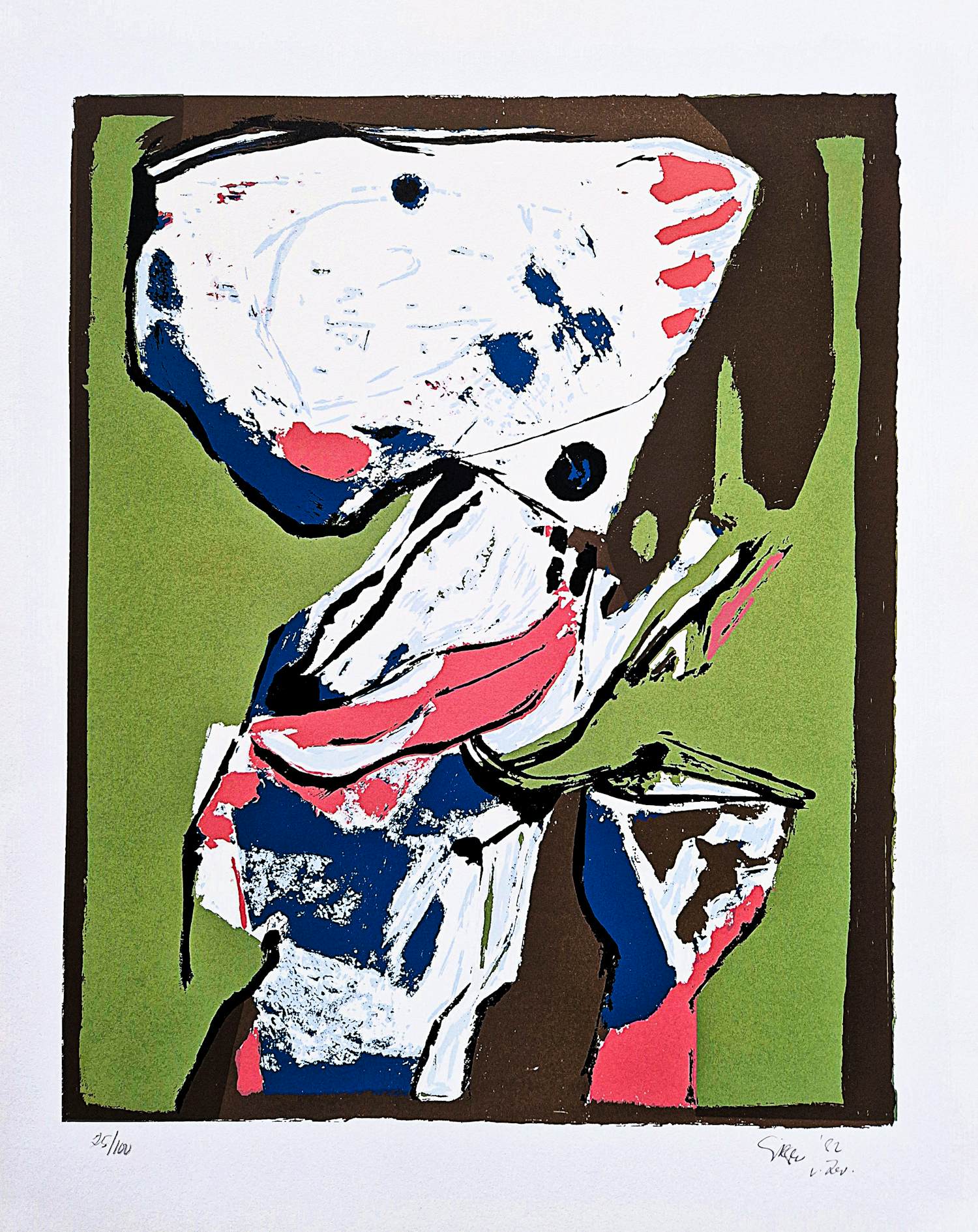 Fred Sieger - Grote, in 1982 in beperkte oplage van 100 ex. gemaakte kleuren zeefdruk kopen? Bied vanaf 49!