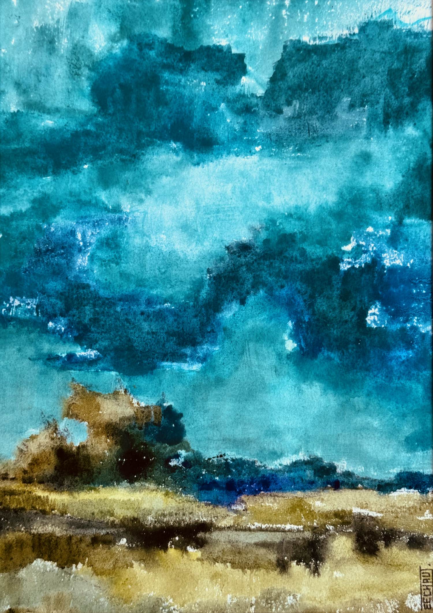 Eugène Eechaut - Bunte abstrakte Landschaft - Pfeiffer Gallery Ausstellung 1977 kopen? Bied vanaf 40!