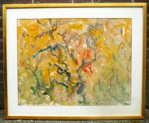 Yves Rouvre - Paysage -aquarel circa 1980- verkocht voor € 10!