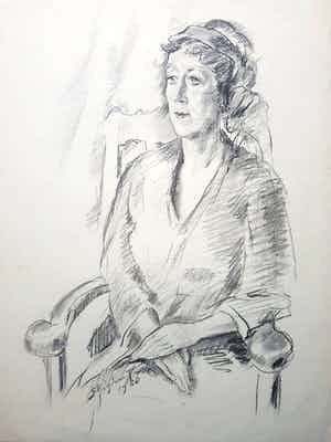 Jan Sluijters (jr.) - Originele grote tekening handgesigneerd en gedateerd 1988 verkocht voor € 50!