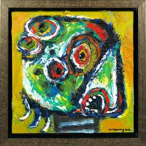 Henk Vierveijzer - Olieverf op doek, Zonder titel - Ingelijst verkocht voor € 300!