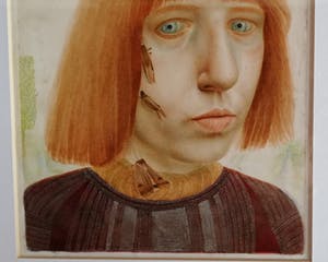 Anneke van Brussel - Zelfportret met vlinders en sprinkhanen kopen? Bied vanaf 400!