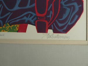 Jan Battermann - Linosnede met een gedicht van Bertus Aafjes , De hond Kommer - 1974 kopen? Bied vanaf 40!