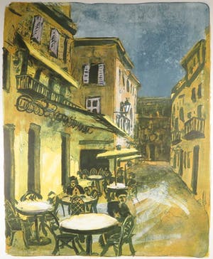 Jeroen Hermkens - Litho, Arles, voor Vincent - Ingelijst (Zeer Groot!) kopen? Bied vanaf 80!