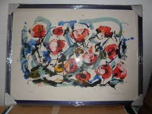 Nic Jonk - Zeefdruk, Roses - Ingelijst (Groot) kopen? Bied vanaf 100!