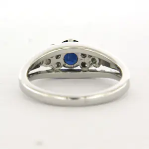 18k wit gouden ring met saffier en briljant geslepen diamant tot. 0.25ct kopen? Bied vanaf 760!