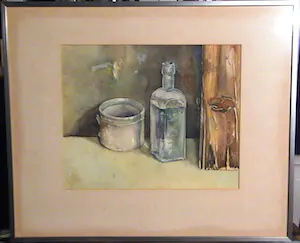 Peter Langenberg - UNICUM - aquarel - 'Fles & Kom' uit 1979 - 229B kopen? Bied vanaf 25!