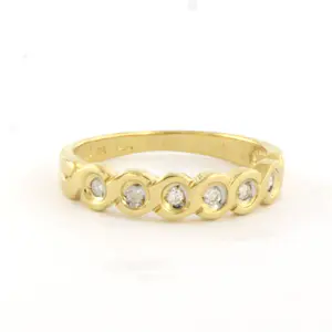 18k geel gouden ring met briljant geslepen diamant tot. 0.10ct – F/G - pique kopen? Bied vanaf 260!