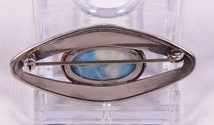 Zilveren broche met turquoise steen, eerste gehalte zilver. kopen? Bied vanaf 1!