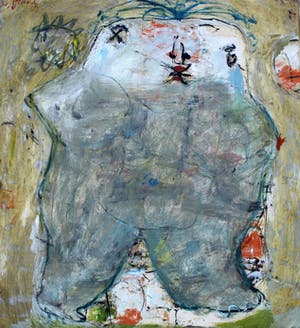 Eugene Brands - olieverf op papier: vrouwelijk idool - 1958 (zeer groot!) kopen? Bied vanaf 2750!