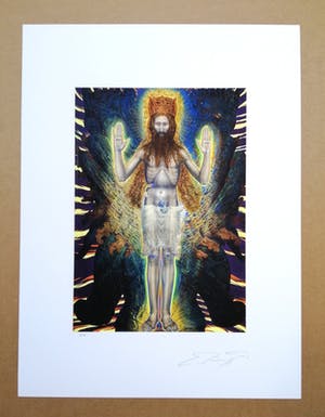 Ernst Fuchs - Jezus in den Schwingen des Cherubs - Handgesigneerd kopen? Bied vanaf 1!