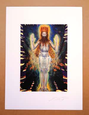 Ernst Fuchs - Jezus in den Schwingen des Cherubs - Handgesigneerd verkocht voor € 1!