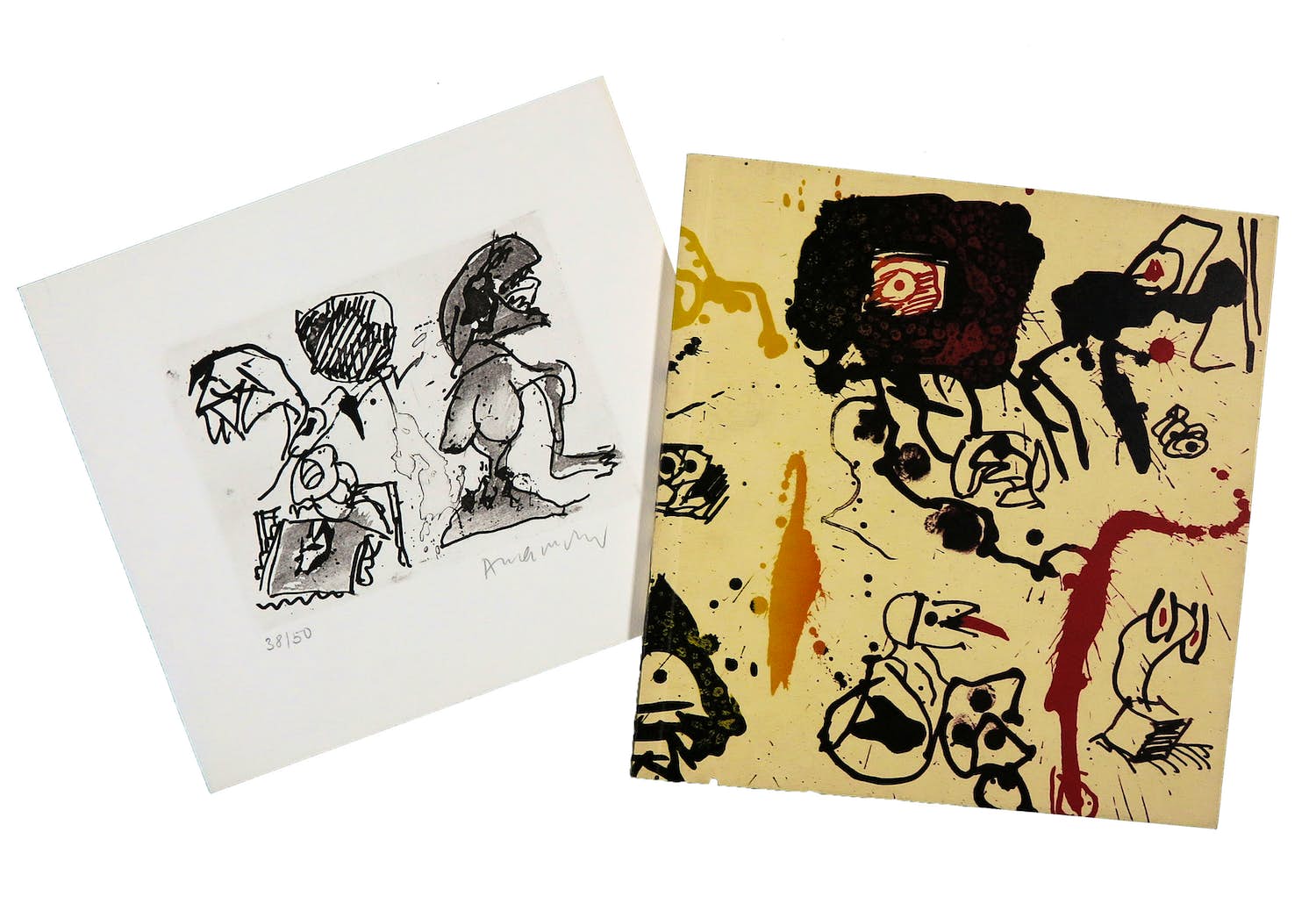 Pierre Alechinsky - Oeuvrecatalogus met litho omslag en losse ets, 20 Jahre Impressionen kopen? Bied vanaf 200!