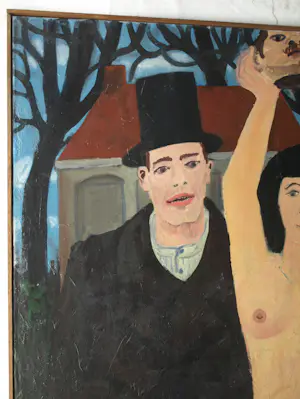 George Degenhart - Olieverf op doek , Carnavalesk – Ingelijst, 132 x 142 cm. – 1967 kopen? Bied vanaf 200!
