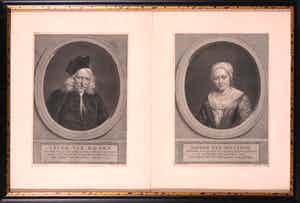 Jacob Houbraken - Gravure, Jacob van Hoorn en Jacoba van Selstede - Ingelijst verkocht voor € 50!