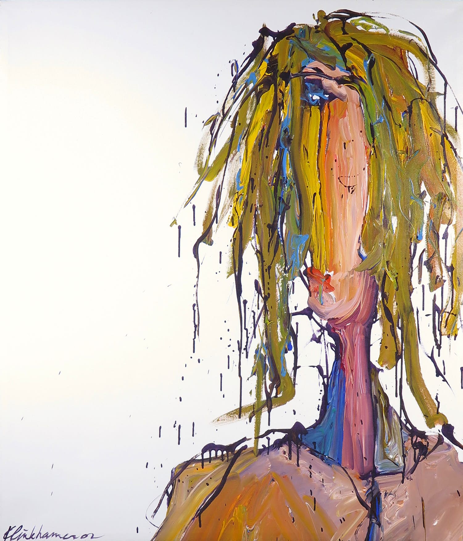 Henk Klinkhamer - Acryl op doek, Street artist (Groot) verkocht voor € 150!