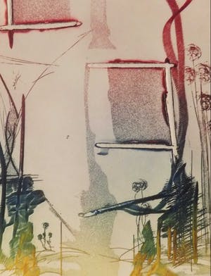 Olivier Beijn - Olivier Beijn (1978-) - kleurets - abstracte tuin kopen? Bied vanaf 19!