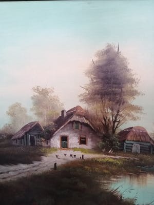 A.A. Dagelet - (1918-1991) - onder pseudoniem van M. Ryes - Boerenlandschap kopen? Bied vanaf 1!