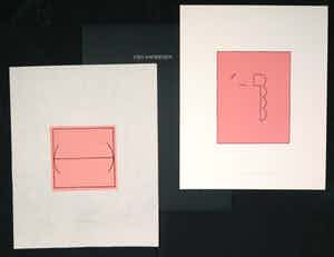 Cees Andriessen - Laureatenmap met twee prenten (zeefdruk en linosnede), z.t. verkocht voor € 40!