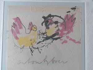 Anton Heyboer - Twee kippen in gevecht kopen? Bied vanaf 250!