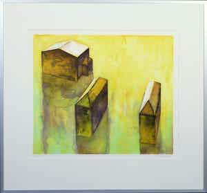Ardi Brouwer - Litho, Een huis voor in de zomer - Ingelijst verkocht voor € 1!