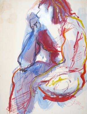 Franscz Witte - Olieverf en krijt op papier, Model man 13.2 kopen? Bied vanaf 1!