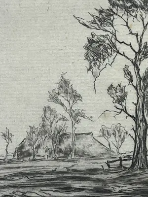 Johan Faber - Ets - Gronings landschap - Groninger Ploeg kopen? Bied vanaf 90!