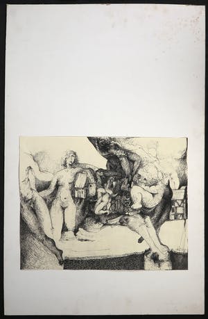 Franscz Witte - Pentekening, Zonder titel kopen? Bied vanaf 35!