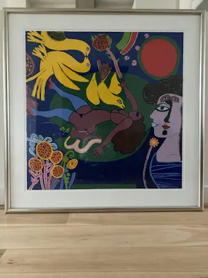 Corneille - Gesigneerde zeefdruk La femme a la fleur kopen? Bied vanaf 800!