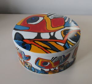 Plateelfabriek Schoonhoven N.V. - Koektrommel met Cobra stijl decoratie kopen? Bied vanaf 27!