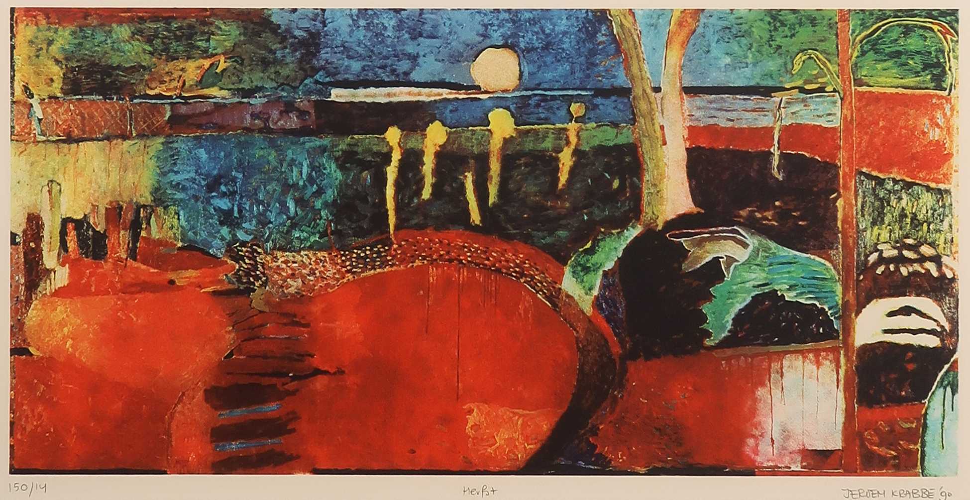 Jeroen Krabbe - Litho, Herfst - Ingelijst kopen? Bied vanaf 90!